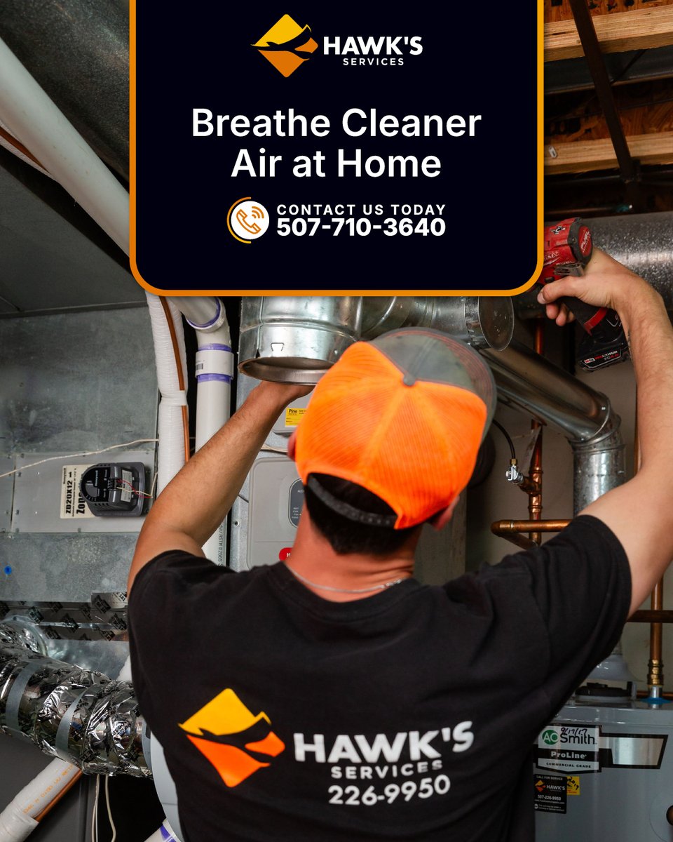 HawksServices's tweet photo. 🌿 Improve your indoor air quality this spring! From allergens to dust, Hawks Services helps Rochester families breathe healthier air with advanced solutions.

📞 Call today: 507-710-3640
https://t.co/KP9FCuOyS4

#IndoorAirQuality #HealthyHome #RochesterMN #AirPurification https://t.co/Chhf4pi2Ld