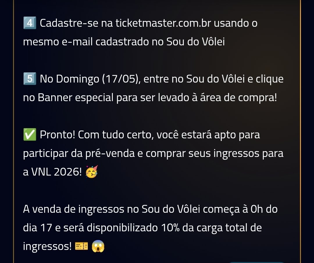 offpolly's tweet photo. Gente pra comprar ingresso amanhã, 17, por conta do cadastro do "sou do volei", tem q seguir essa regrinhas aqui ta?: https://t.co/g2VyISrS4z