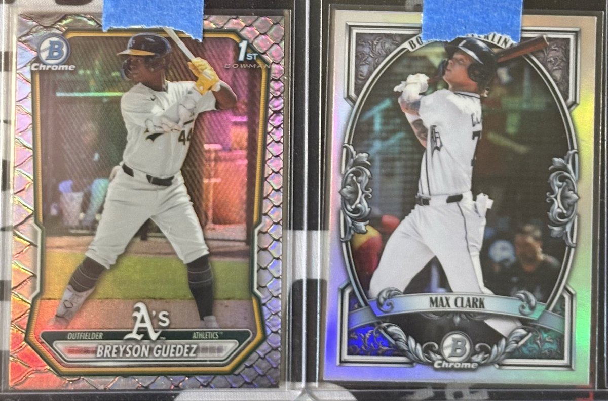 TresorSports's tweet photo. @Topps @MLB @MiLB @tigers @Phillies @Mariners @ShoheiOfficial @kevinMcGonigle7 @fien_gavin @JonnyFarmelo More #Bowman #Baseball Hits!
#TheJudge44 #BowmanStwrling & Electric Sluggers
#KonnorGriffin22 Electric Sluggers
#CarsonWilliams #RedRookie
#DenielOrtiz #MiniDiamond #Refractor
#arjun_baseball_ Aqua #XFractor /125
#BreysonGuedez #Reptilian Refractor
#thehobby #SportsCards https://t.co/7ukAshbWky