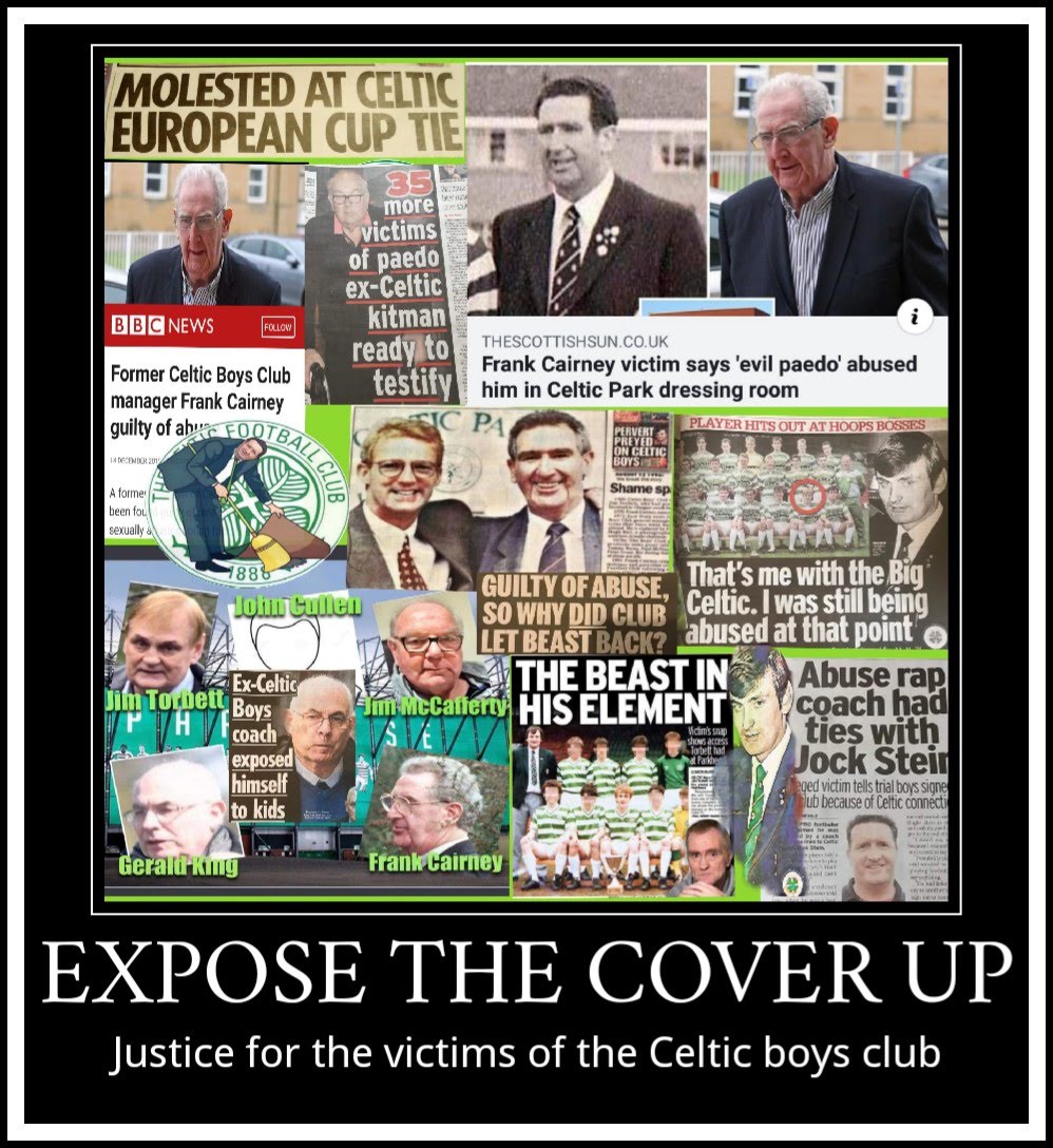 MartyCooke72's tweet photo. @StandForCeltic @JamTarts You lot ran a paedophile ring for decades you scumbag and the SFA helped protect you. Now the world can see the corruption Celtic have benefited from in full view.
#ScotlandsShame https://t.co/szP2JoYDDu