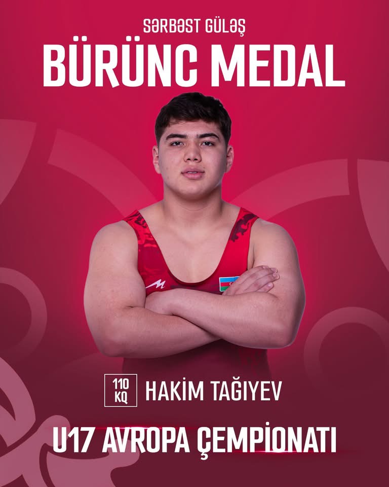 officialmys's tweet photo. Bolqarıstanın Samokov şəhərində keçirilən güləş üzrə U17 Avropa çempionatında sərbəst güləşçilərimizdən 🥇Nihad Süleymanlı (80 kq) qızıl, 🥈Rəşid Nazarov (65 kq) gümüş, 🥉Hakim Tağıyev (110 kq) isə bürünc medal qazanıblar.
Təbrik edirik!🇦🇿

#Gənclərİdman #AZESport https://t.co/JbcKFcPcCh