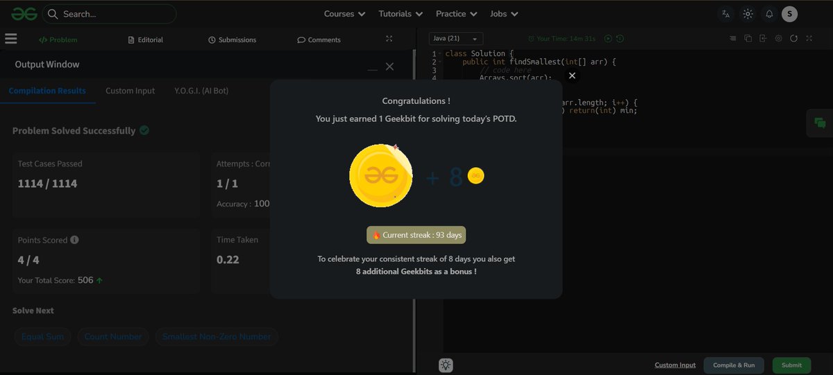 Siddhesh_2110's tweet photo. Day 164 🚀
✅ LC POTD
✅ GFG POTD
✅ CF 1x Problem
CF Insight (Restoring Three Numbers):
The largest number is always a + b + c.
Subtracting the other three numbers from it directly gives the original values.
#Day164 #DSA #Codeforces #LeetCode #GeeksforGeeks https://t.co/hpERTjad4x