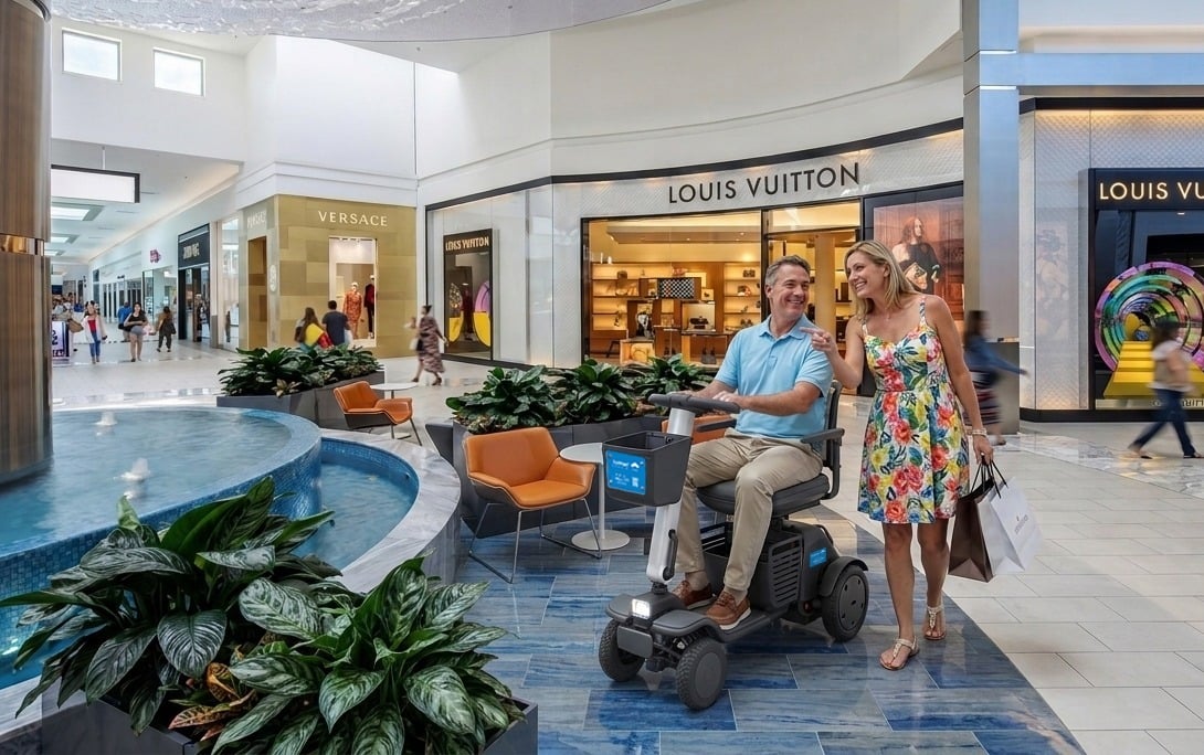 Scootaround's tweet photo. Scootaround rentals are available at the Town Center at Boca Raton 

Hop on a WHILL Model R 4-Wheel and roll through the mall with ease. 

For anyone who needs a little extra support getting around, so you can focus on the fun part… shopping ✨

#Scootaround #Mobility https://t.co/VzFoPbRDiy
