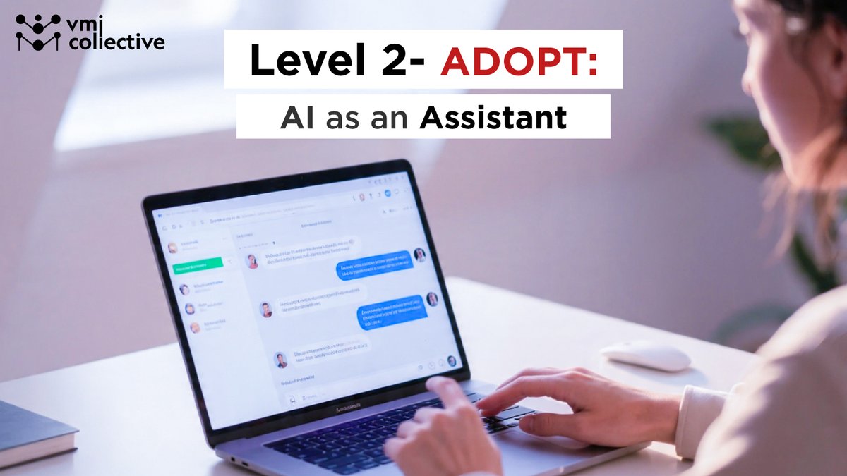 VMICollective's tweet photo. ADOPT: AI as an Assistant
AI can speed up daily tasks, but lasting change comes from integrating it into your core business, not just using it for small fixes VMI works with organizations to deliver real results with AI. Take the next step now! https://t.co/lp5ntUsCvx #AIAdoption https://t.co/7b8CyaQKwL