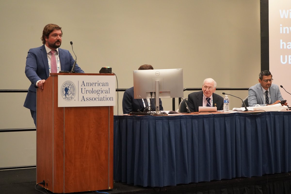 StanfordUrology's tweet photo. Its #Day2 at #AUA26 and our residents continue to shine!

Our 4th-year resident @DylanJPeterson presents today’s podium presentation on patient preferences regarding minimal acceptable sensitivity for urine biomarker testing.

@contisimon 
@StanfordMed 
@StanfordCME 
@AmerUrological