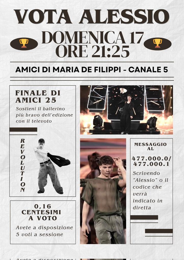 ᔕ💿📀 || alessio in finale! tweet media