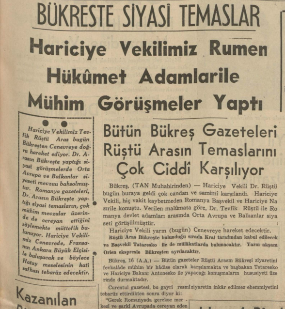 trleadervisit's tweet photo. 16 Mayıs 1937: Bükreş'e giden Dışişleri Bakanı Tevfik Rüştü Aras, Romanya Kralı II. Carol ve Romanya Başbakanı Gheorghe Tătărescu ile görüştü. #tarihtebugün https://t.co/zycwjOevAI