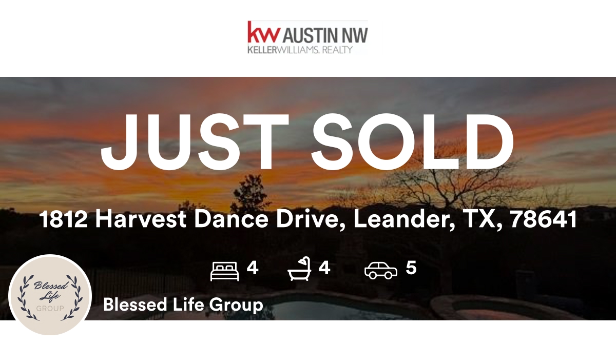KWBlessing's tweet photo. 🛌 4 🛀 4 🚘 5
📍 1812 Harvest Dance Drive, Leander, TX, 78641

Our team’s latest sale on RateMyAgent
(TX) 526659
https://t.co/omAeDTC45w

...
#ratemyagent #realestate https://t.co/c96YcrApFO