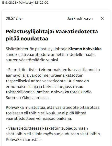 mritz04's tweet photo. @MLuonuansuu Käsky, kehotus, määräys, suositus, varotoimi?

Sama pelatusylijohtaja Kohvakka, jolla myös "rikkinäinen puhelin" säätää Ylelle:
https://t.co/xiTZi6D7UH https://t.co/FRn28n9cpO