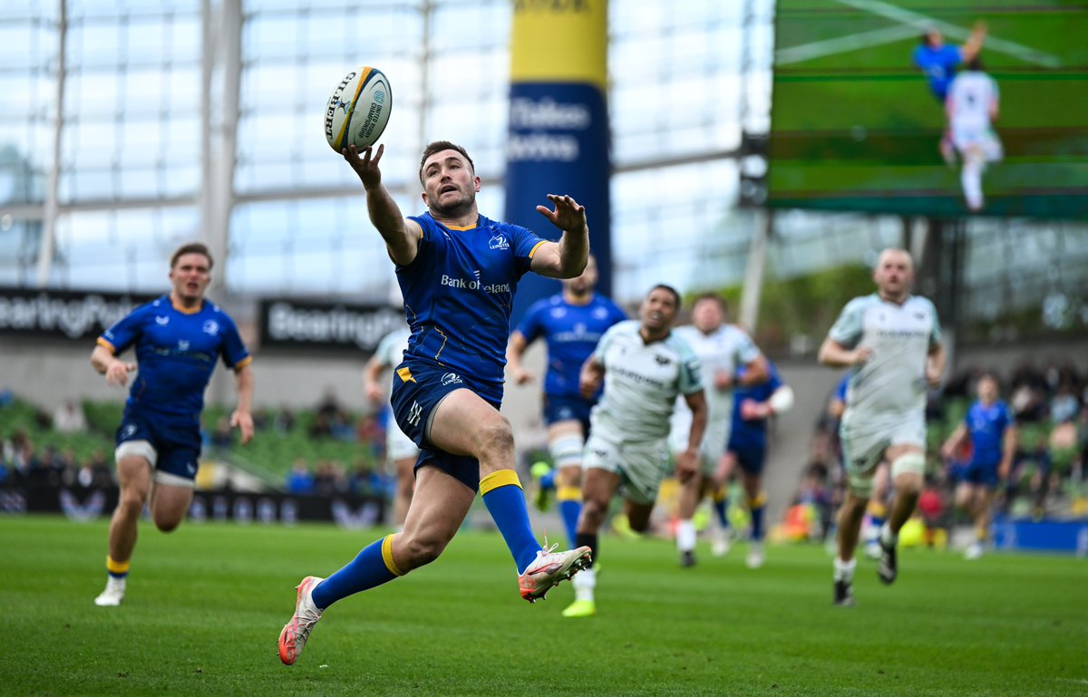 leinsterrugby's tweet photo. A ten-try performance to round out the regular season saw us book a home @URCOfficial quarter-final and the second seed throughout the playoffs 💙

📰 Read the match report: https://t.co/Q3m2ykMZml

#LEIvOSP #NeverLessThanEverything https://t.co/KTo4DzbNdE