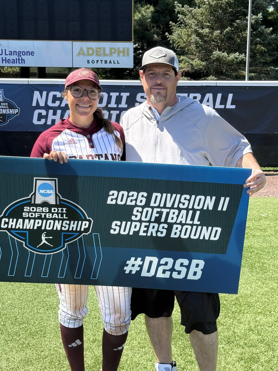 CoachMikeSB's tweet photo. Congrats to @STACSoftball on their huge win and taking home the east regional championship!! Next up super regionals!!!! Shoutout to my daughter @Triinadeyy10 played the game like you don’t want it to end!! 9-13 on the weekend with 7 RBIs!! Proud of you kid!! #notdoneyet https://t.co/gQoNJAfGgG