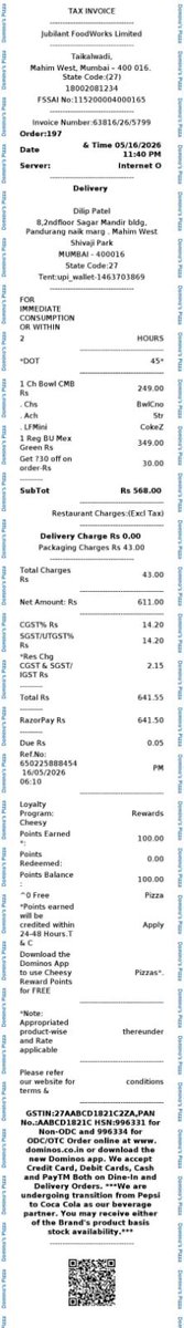 yash9321's tweet photo. Their midnight menu is advertised so differently and the product received is so much worst. And also the masala strips and coke i ordered weren’t delivered and also when i complained i was given a refund coupon of 150/- only. false advertisement.@dominos_india @jagograhakjago https://t.co/GJNcSiNo7m
