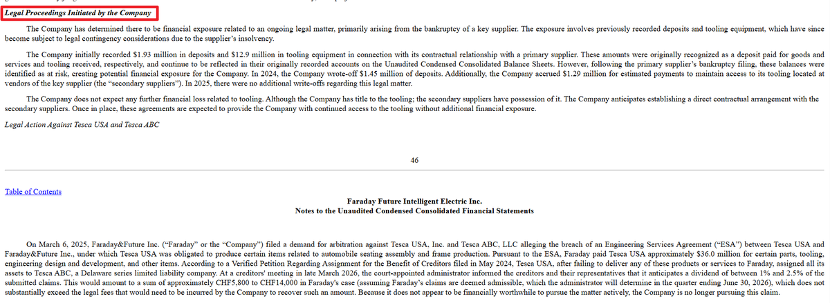ap_redcoldriver's tweet photo. $FFAI $AIXC 

@YTJiaFF has repeated this narrative in the earnings call that they "initiated legal action against illegal short selling and the dissemination of false misleading information" but the company's own filings say this a LIE once again.  No such lawsuits in the 10Q https://t.co/WOU2jSgwUf