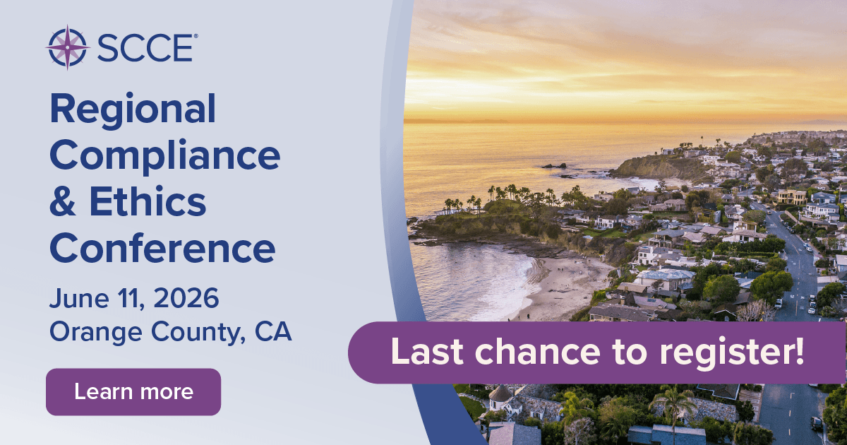 SCCE's tweet photo. 🎓 This is your final chance! Registration closes soon. 

Earn live Compliance Certification Board (CCB)® continuing education units, hear from experienced professionals, and walk away with strategies you can put to work immediately.

Register now:
https://t.co/ubnB4yvkyv https://t.co/JX7T7mCH27