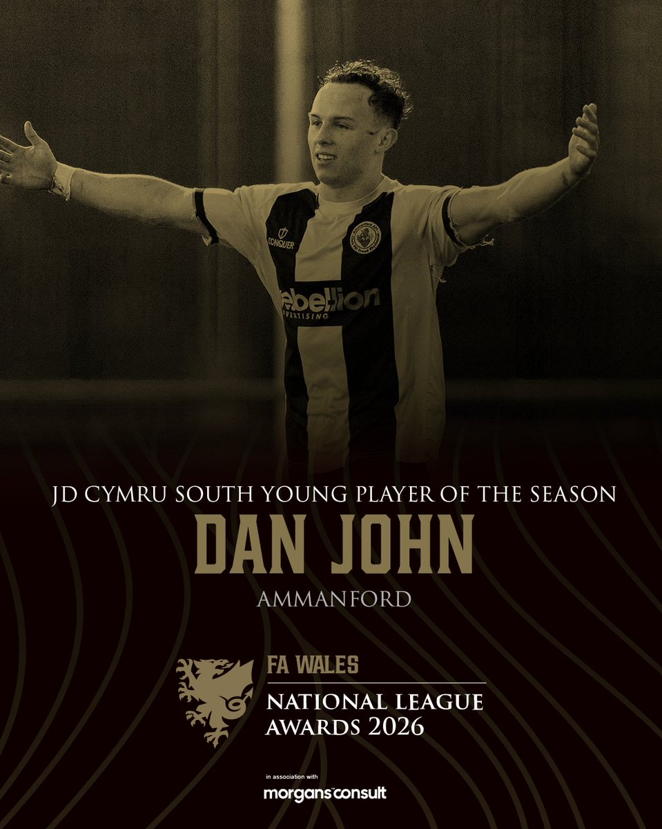 CymruLeagues's tweet photo. 🏆 CHWARAEWR IFANC Y TYMOR | YOUNG PLAYER OF THE SEASON

#JDCymruSouth - Dan John (@AmmanfordAFC)

#FAWNationalLeagueAwards https://t.co/u8GyBTS1SK