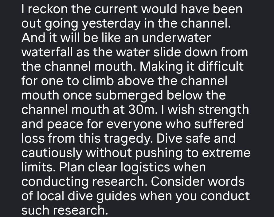 p3st's tweet photo. @MishaTurtleX @nypost The Maldivian rescue diver was not trained for cave rescues nor to dive below 50 meters.

As for the Italians, they defied weather alerts and local laws to dive below the allowed depth. https://t.co/3XAwpz4rFm