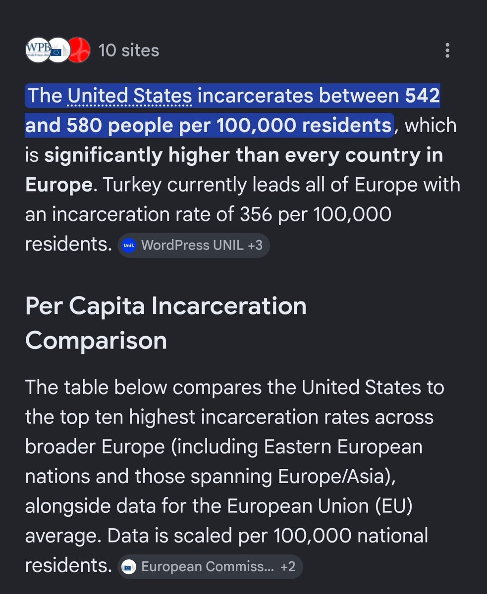 Burps75213668's tweet photo. @cb_doge Right... Prison island. European Union average is 20% of what you have with 113 per Capita. Go do fix america first and byeeeee https://t.co/Myz5X3gP8W