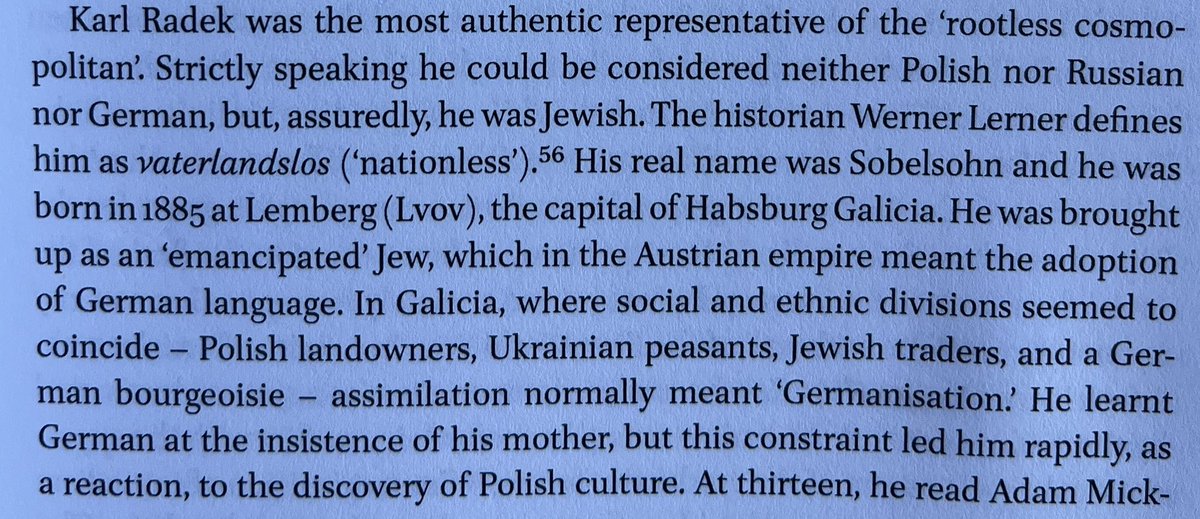 donaldp1917's tweet photo. Traverso on Karl Radek as the ultimate “rootless cosmopolitan”: https://t.co/s7VdJ3JSxa