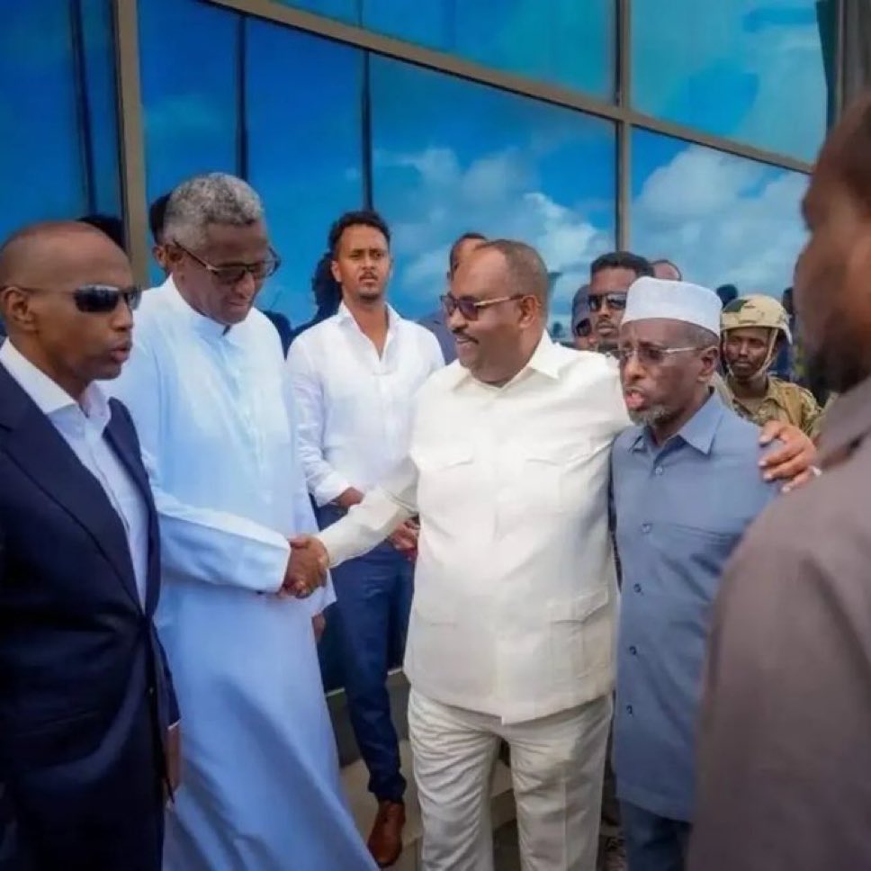 mp_dalmar's tweet photo. If you want to understand what’s gone wrong in Somalia, look at this picture. 

These four men put @HassanSMohamud in power fully aware of his divisive politics, his drive for power, his corruption, and his vindictive tendencies. In your view, his failures are theirs too  equally, if not more. Decisions have consequences