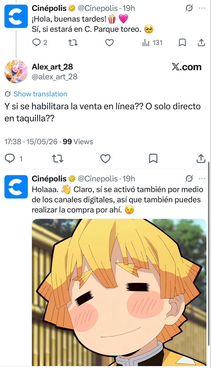 CEM20105's tweet photo. @Mike_rst666 @Cinepolis Si te sirve algo Miguel, ya habían confirmado en un tuit de respuesta que sí harían la venta por canales digitales.

@Profeco https://t.co/Lm0vkgZNJS