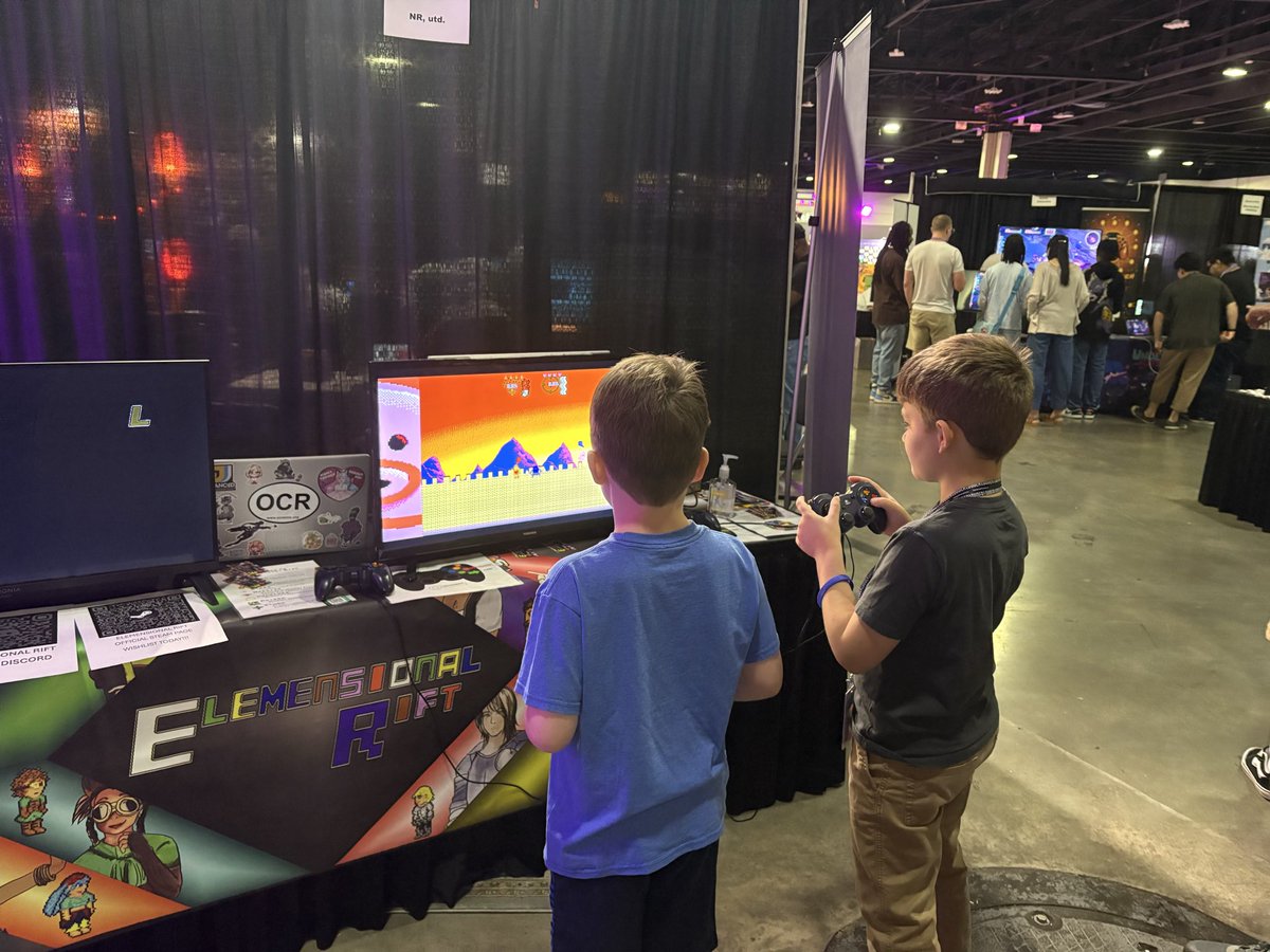 NinRac's tweet photo. Such a busy day at the Elemensional Rift booth at #DHAtl2026.   Even the younger audience is having a lot of fun testing the limits of their skills. https://t.co/37AcjtunoN