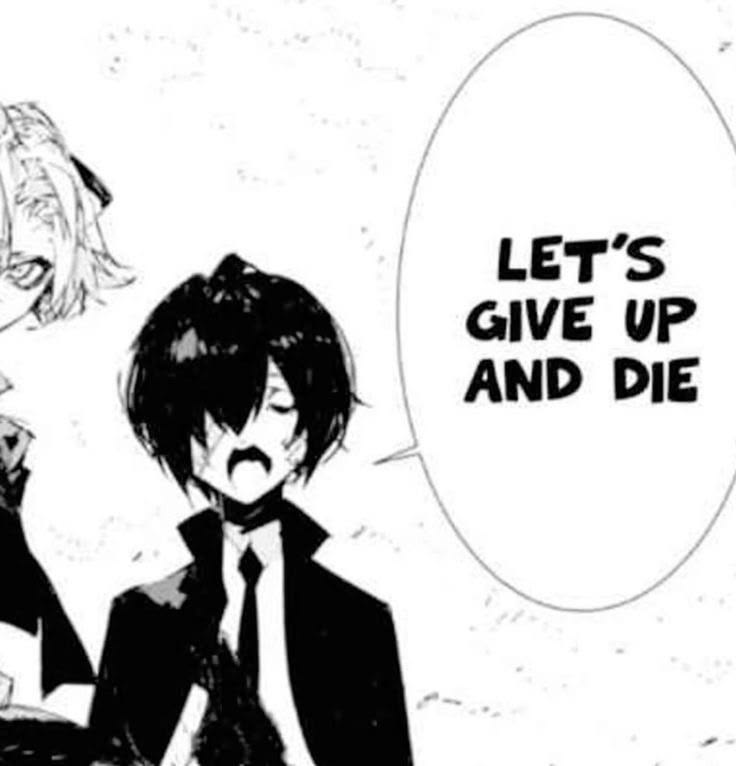 skk2328's tweet photo. dazai "i don't want to have a double suicide with chuuya" osamu https://t.co/g099GmU4F0