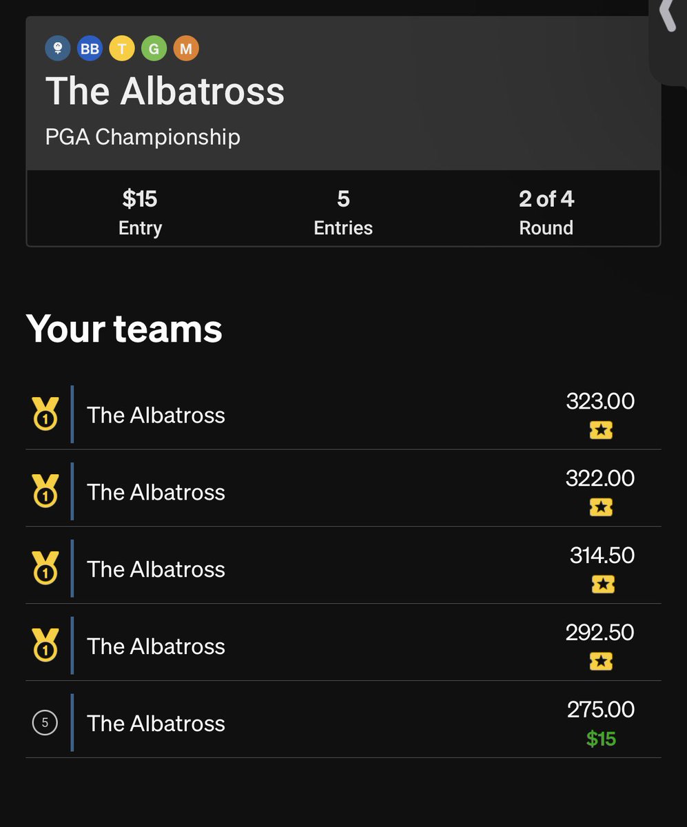 KourafasJohnny's tweet photo. Bro what? 🤯
If I get 4/5 teams thru the 2nd round at an 80% advance rate shit would be ridiculous! All luck.
#UnderdogPGA #UnderdogDrafts https://t.co/7pdHVuWNoN