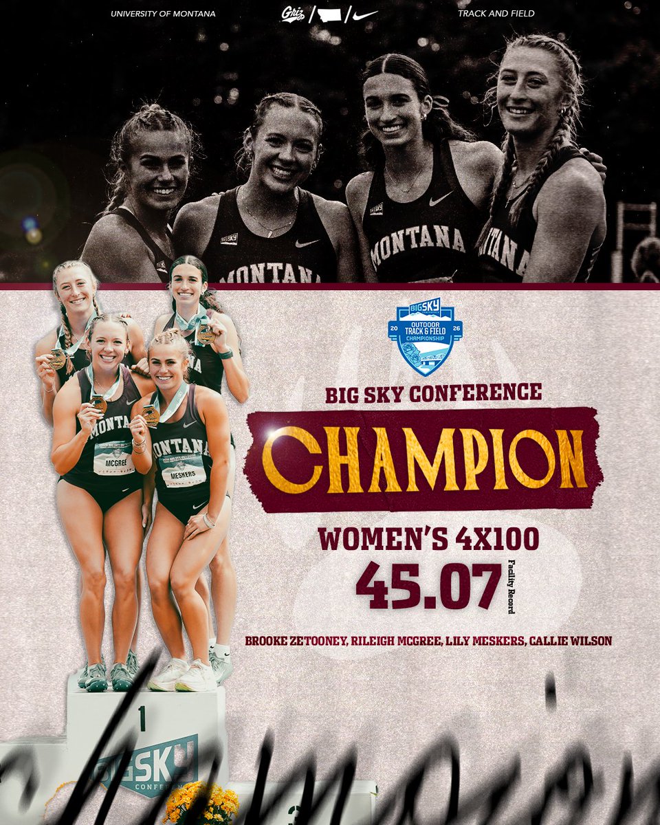 MontanaGrizTFXC's tweet photo. WOMEN'S SPRINT CHAMPS 👑 https://t.co/8Vtdb4cMLl