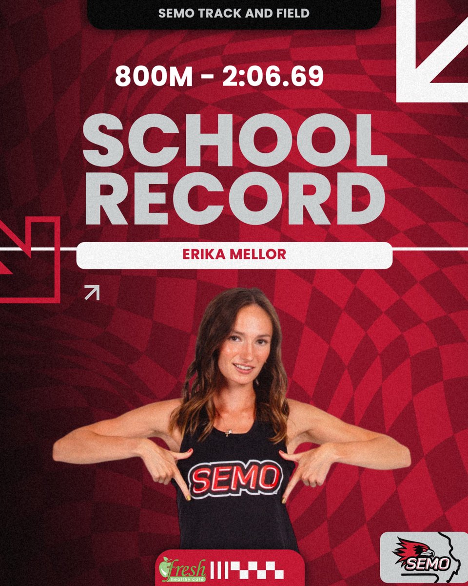 SEMOXCTF's tweet photo. OVC Champion✅
School Record ✅
OVC Record✅

Congrats to Erika Mellor for an outstanding performance in the 800m!

#FeelinRowdy https://t.co/FOC0S84pT9