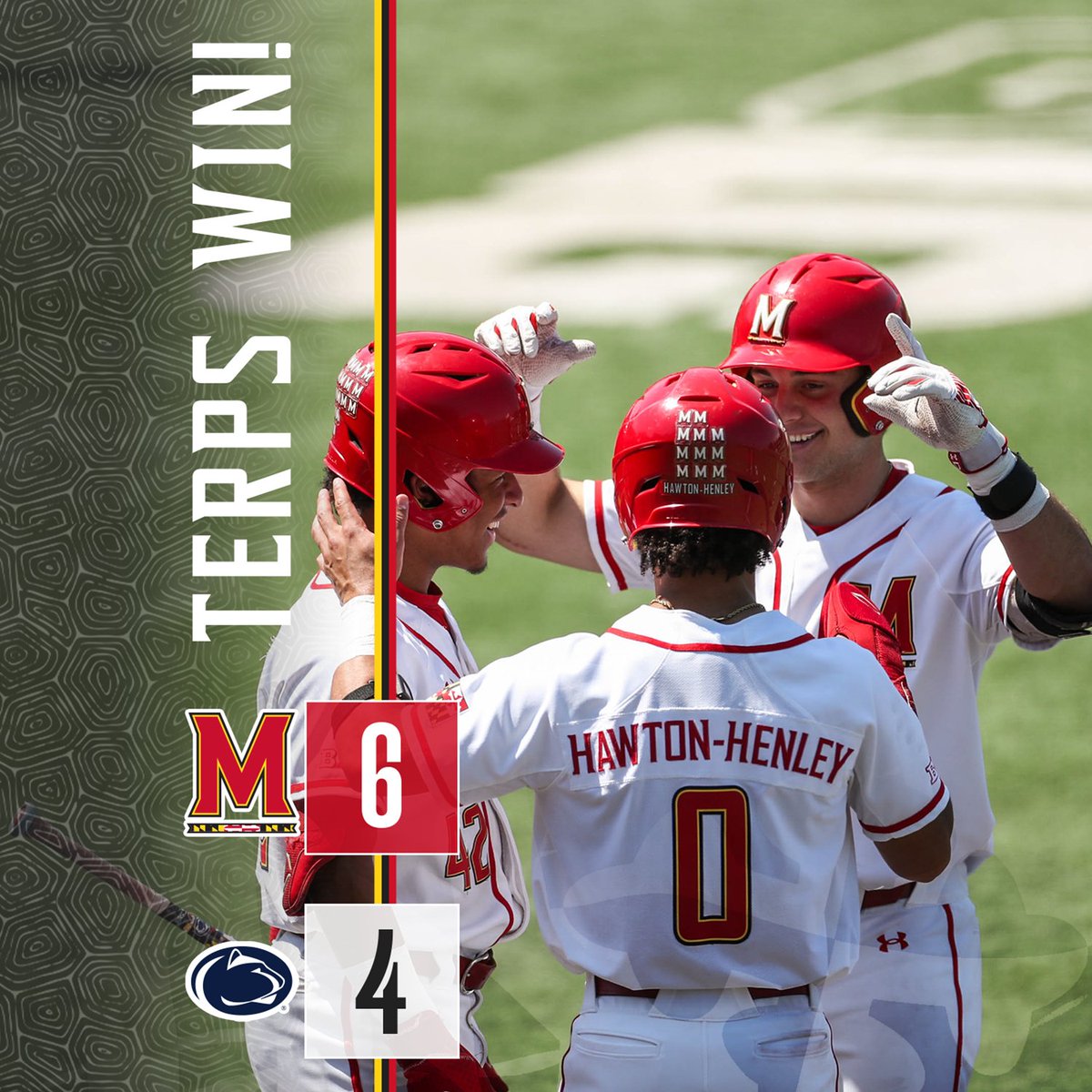 TerpsBaseball's tweet photo. A SENIOR DAY WIN‼️🐢

📰 https://t.co/EKzUanJlIK

#DirtyTerps https://t.co/lZcDyQTB39