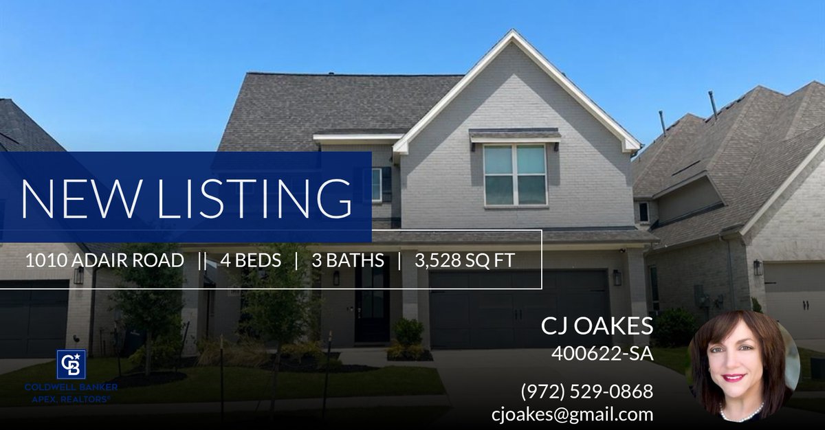 CJOakesRealtor's tweet photo. 📍 New Listing 📍 Take a look at this fantastic new property that just hit the market located at 1010 Adair Road in Prosper. Reach out here or at (972) 529-0868 for more information!

Listed by Debi Leavitt https://t.co/7AWk9fIpG8 https://t.co/GOShL6Dk4b