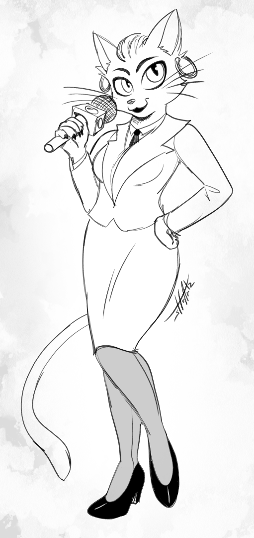 ScottyArtz's tweet photo. This random cat reporter from #rayfoxcomic only appears on one page of Chapter 1, but has captivated my buddy @ermwhat404 enough to have me draw her multiple times 😂 https://t.co/llV8cSUapw