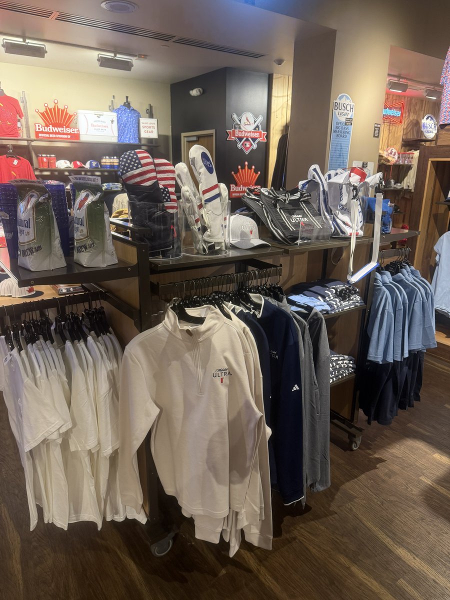 krabs_bookit's tweet photo. Touring the Anheuser Busch brewery in St. Louis, and I have located the Michelob Ultra merch 

An absolute goldmine https://t.co/gYnyBU4x0I