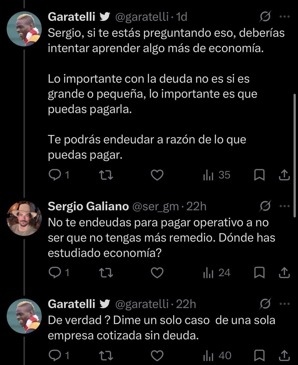 ser_gm's tweet photo. @garatelli @JulenBollain Aquí me dices que la deuda es buena si la puedes repagar. Y yo te digo que no siempre es buena aunque la puedas pagar, y pongo el ejemplo del gasto operativo. https://t.co/anqODrMM6r