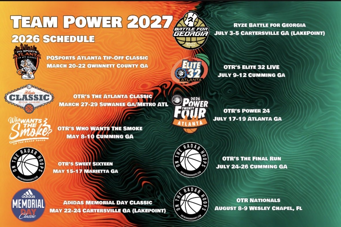 TeamPower2027's tweet photo. Official Schedule for 2026!!! #POWERRISE⚡️ https://t.co/hev8CrZX0C