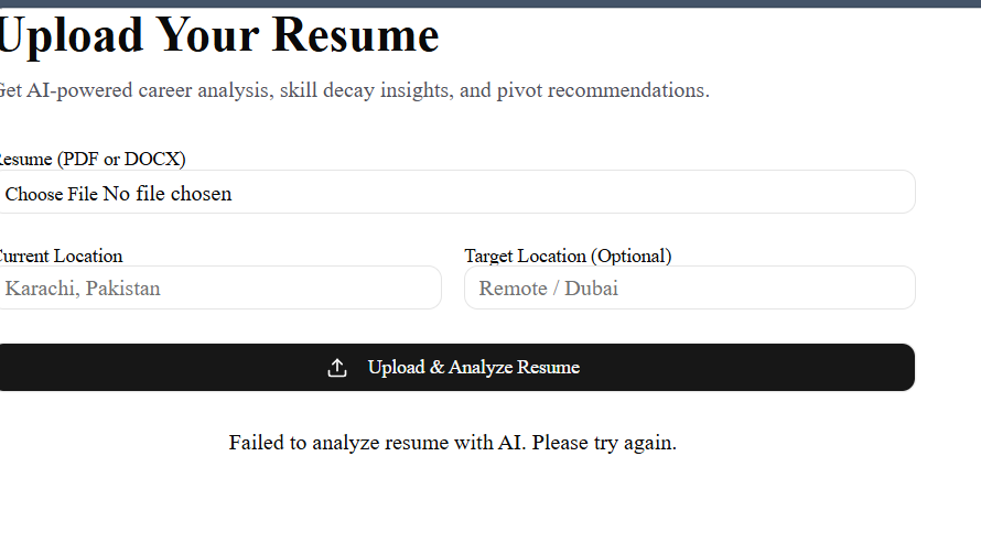 naveed_may's tweet photo. 🚀 Day 3 of Building RoleNorth - My AI Career Advisor SaaS

Just completed the core flow!

Users can now:
→ Sign in with Google
→ Upload PDF/DOCX resume
→ Fill location preferences  
→ Get instant AI-powered career analysis (mock for now)
#buildinpublic #SaaS https://t.co/Cnk8u4KVNE
