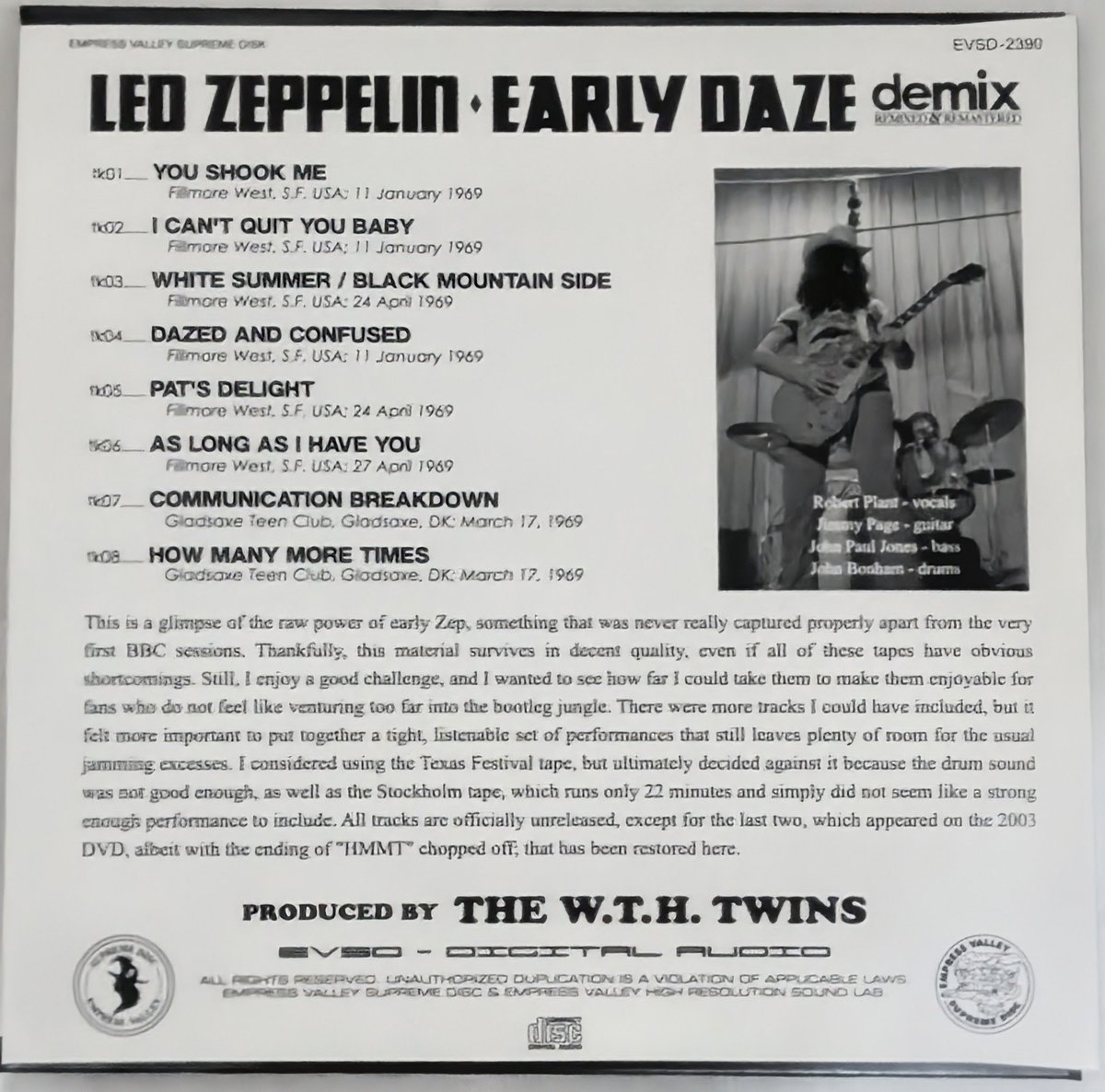 Led Zeppelin『EARLY DAZE demix』(1CD+1CDR EVSD):1969年のライブ