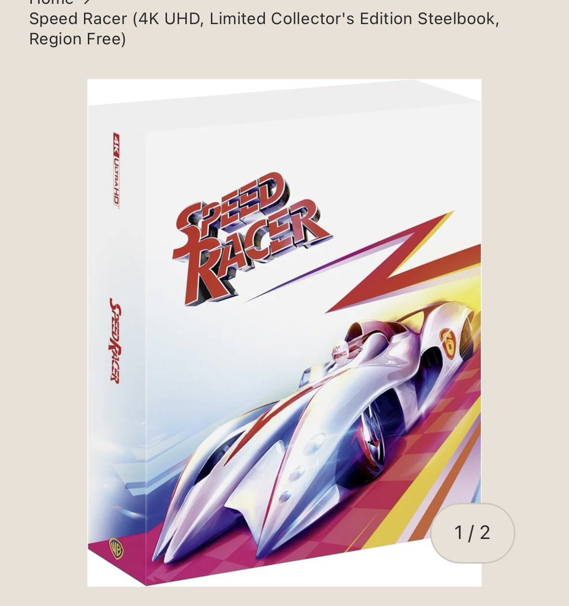 zoldival's tweet photo. can’t wait for my speed racer 4k to arrive https://t.co/d3nhUw7Skq