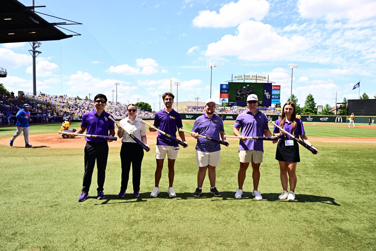 LSUbaseball's tweet photo. Grateful for our seniors behind the scenes 💜

To our managers, bat girls, trainers, grounds crew, and The Brand representatives, thank you for your hard work over the years! https://t.co/518KSCL14z