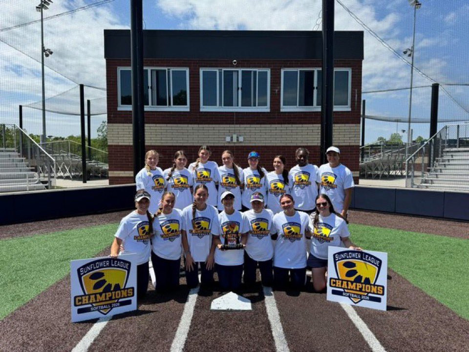 JordynJohnson33's tweet photo. Week 7 of high school ball and we’re officially Sunflower League Champs! So proud of this team and everything we’ve worked for to get here. I batted .375 this week with a single, triple, and a HR. Ready to keep the momentum rolling as we head into regionals next week! @TGASciara @TGA_Turner @topgun_skim @CoachMosher @ExtraInningSB @LineDsoftball @PrepSoftball @MSPtakeover @sportsinkansas @MVJagSoftball