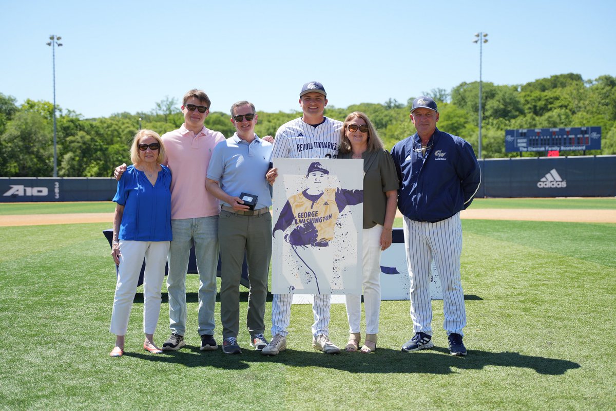 GWBaseball1's tweet photo. Top shots from today’s Senior Day ceremony. Congrats to the Class of 2026! 🎓📸

#RaiseHigh https://t.co/oWZd0SlWnp