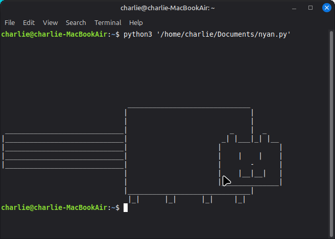 CharblesGaming's tweet photo. Nyan cat python https://t.co/Z1hqDj3ZcA