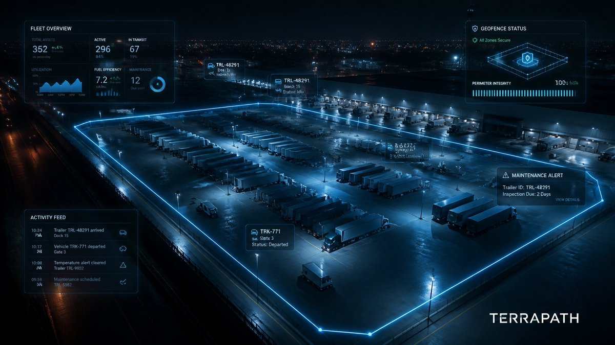 TERRAPATHTECH's tweet photo. Is your yard secure this weekend? 🚛

Theft is surging. Padlocks aren't enough. 🛡️

Protect assets with Spireon’s FL FLEX2. Real-time alerts &amp; geofencing keep you ahead.

Terrapath handles sales &amp; lease setups.

#FleetSecurity #Logistics #CargoTheft https://t.co/MaHvsuzn6V