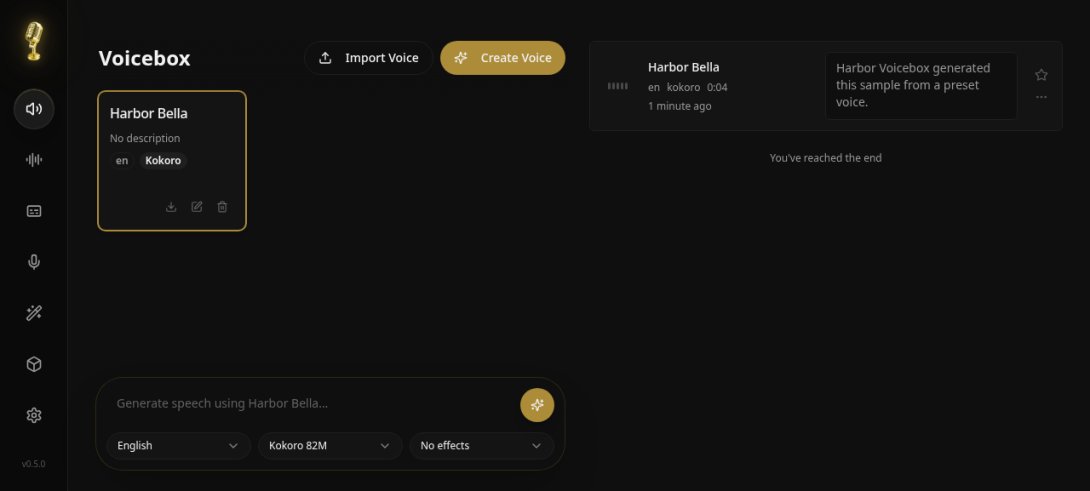 Voicebox UI in Harbor