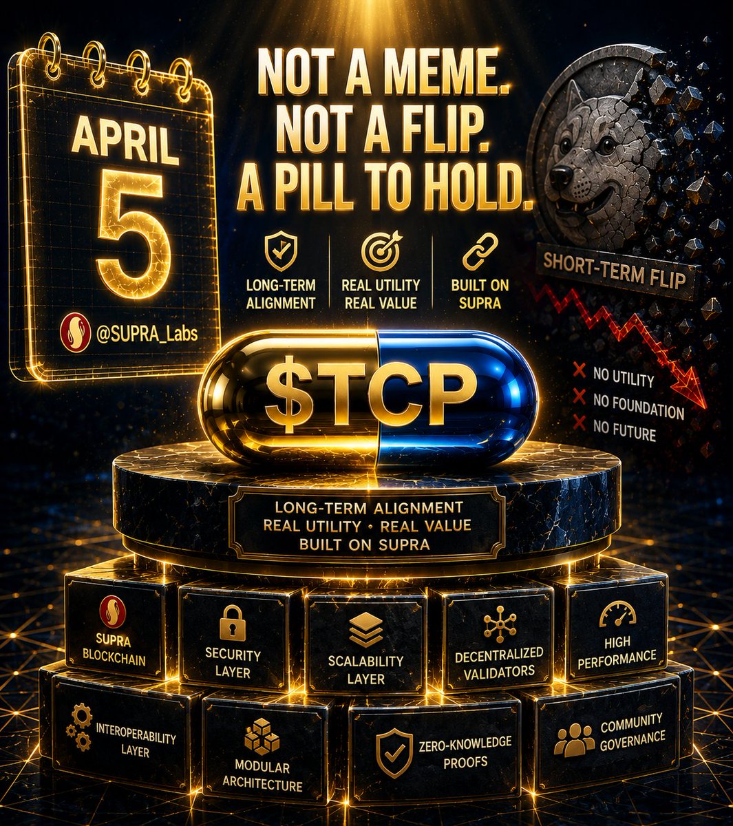 EcoAirdros's tweet photo. 🧵 What is $TCP?
Not a meme. Not a short‑term flip.
A pill to hold. 💊
Launched April 5 by @The_Crypto_Pill on @AtmosProtocol
Power by @SUPRA_Labs blockchain
Built for long‑term alignment, not speculation.
#TCP #SUPRA #AtmosProtocol #SmartDeFi https://t.co/Ke2K6kdoFc