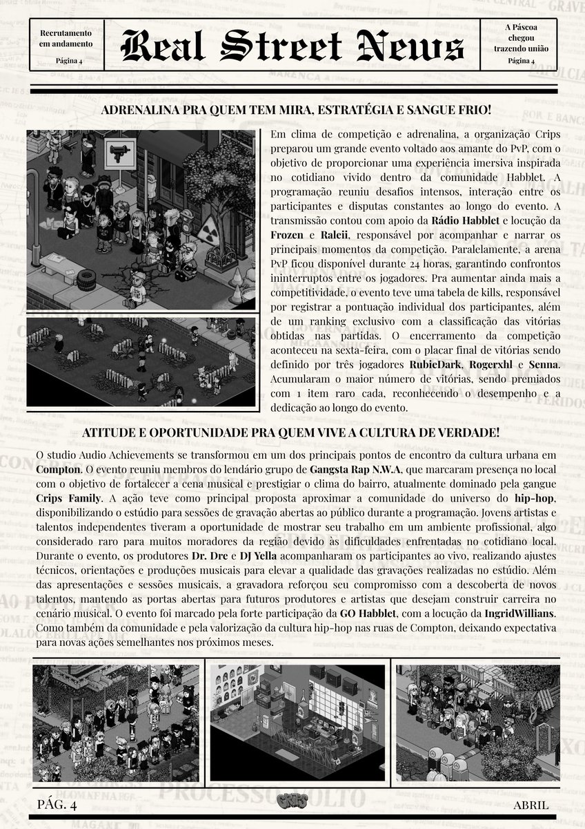 cripsbando's tweet photo. 📰 Real Street News

Segunda edição. Tradição nas comunidades! 

Gangue organizada, foco alinhado e o mês inteiro no controle. https://t.co/eeCVizRQyc