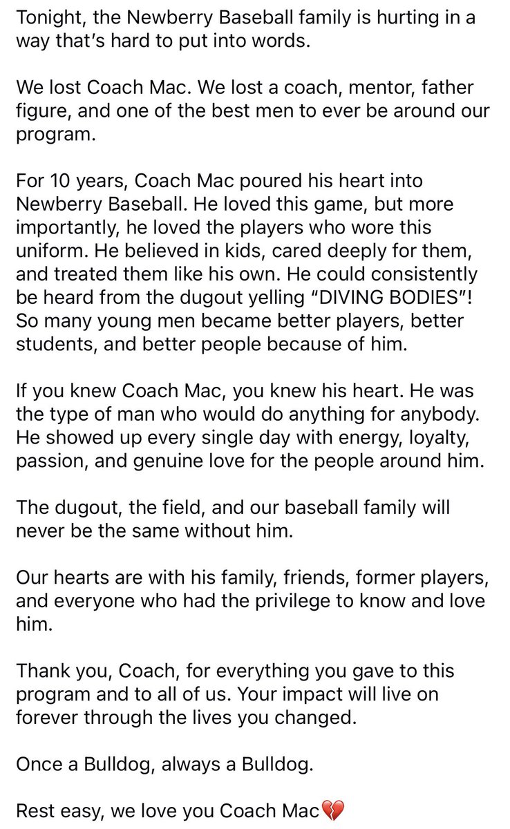 Newberry Baseball tweet media