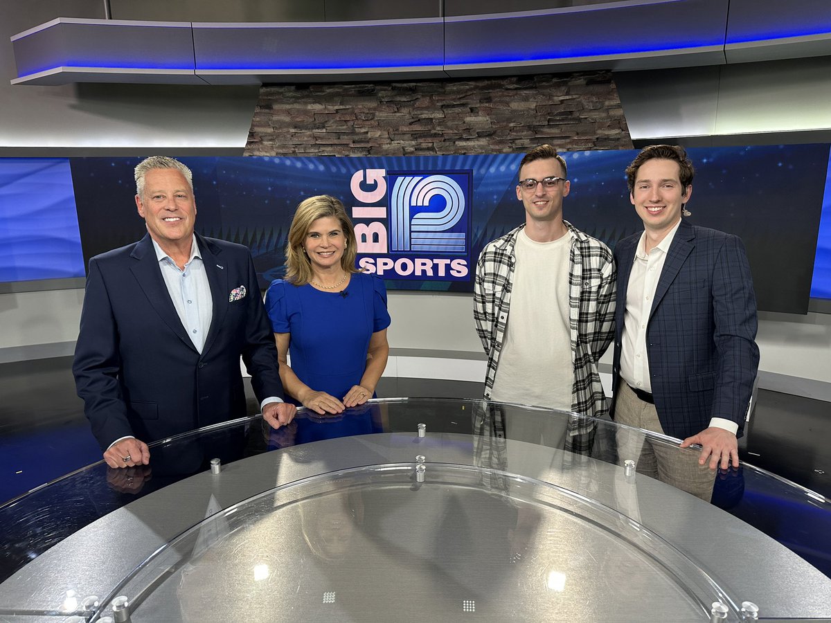Steph__Sutton's tweet photo. Happy milestone birthday to our @Big12SportsSat producer! 🎉

Cheers to 30 years, @Sam__Schmitz ! 🎂🏀 @DrewOlsonMKE @pat_timlin https://t.co/kVxcVWgYPR