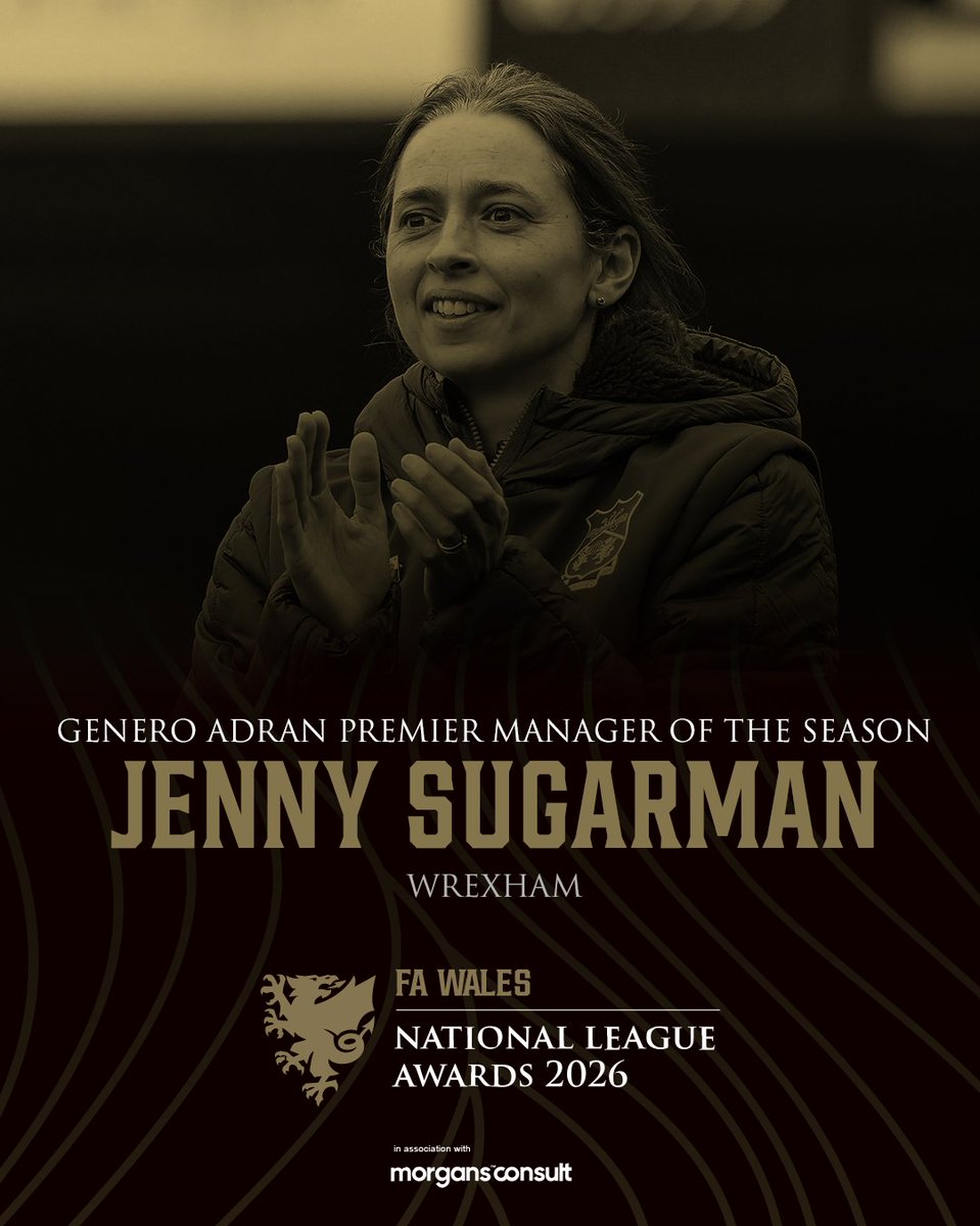 AdranLeagues's tweet photo. 🏆 RHEOLWR Y TYMOR | MANAGER OF THE SEASON

#GeneroAdranPremier - Jenny Sugarman (@WrexhamAFCWomen)

#FAWNationalLeagueAwards https://t.co/8TFnYzdhSY