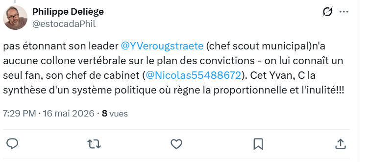 Nicolas55488672's tweet photo. @estocadaPhil @LeVif @YVerougstraete 0 like, 8 vues sur le post, il est vraiment temps de trouver un hobby plus impactant https://t.co/mncheR5CAV